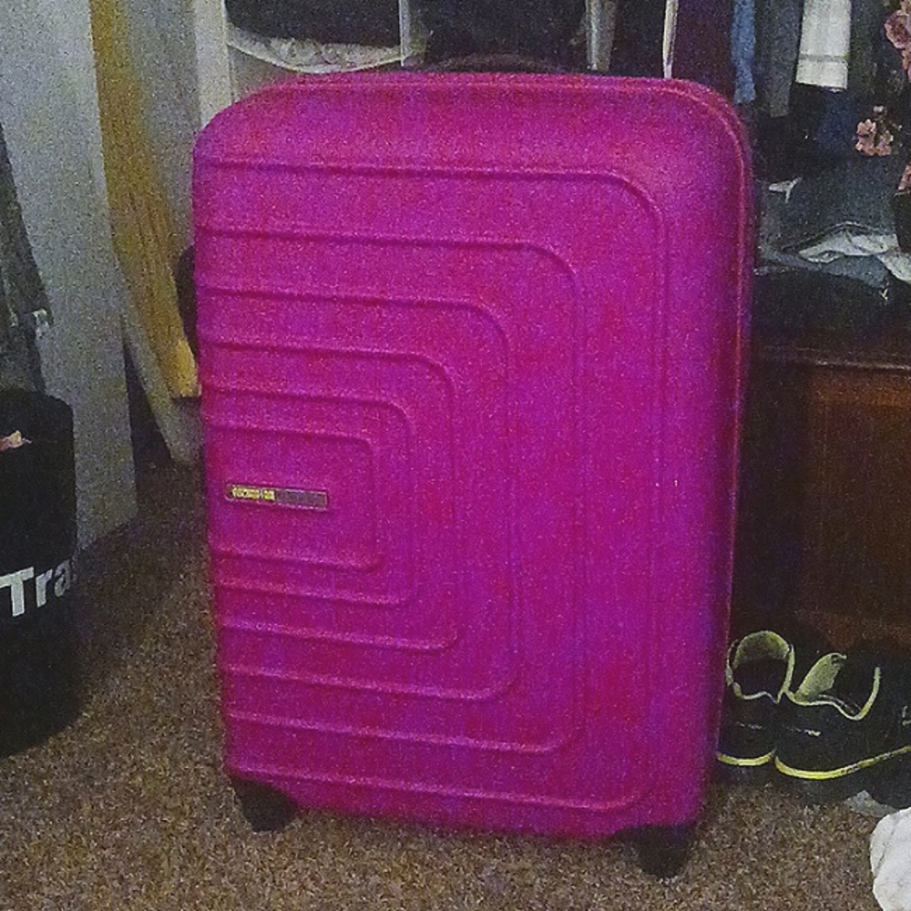 BIG pink American Tourester Rolling Suitcase
